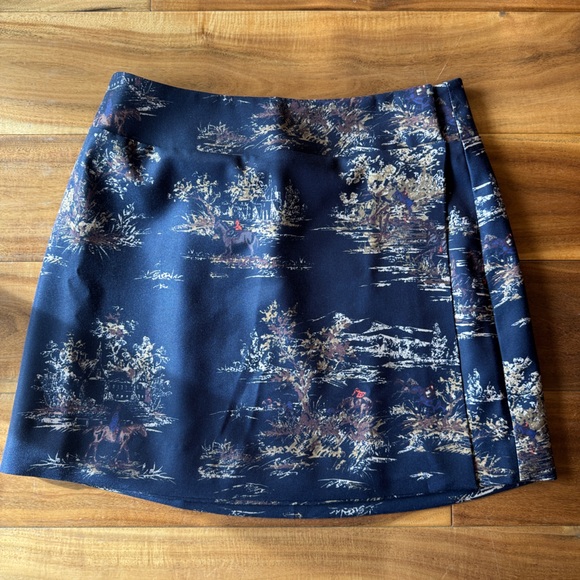 Hill House Navy A-Line Skirt with Scenic Print - Picture 4 of 9